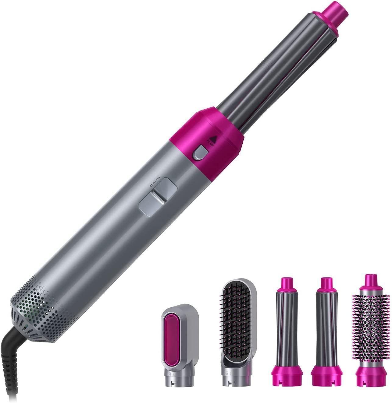 Premium Muti-Functional 5 IN 1 Hair Styling Tool Detachable Hot Air Brush Hair Dryer with Comb