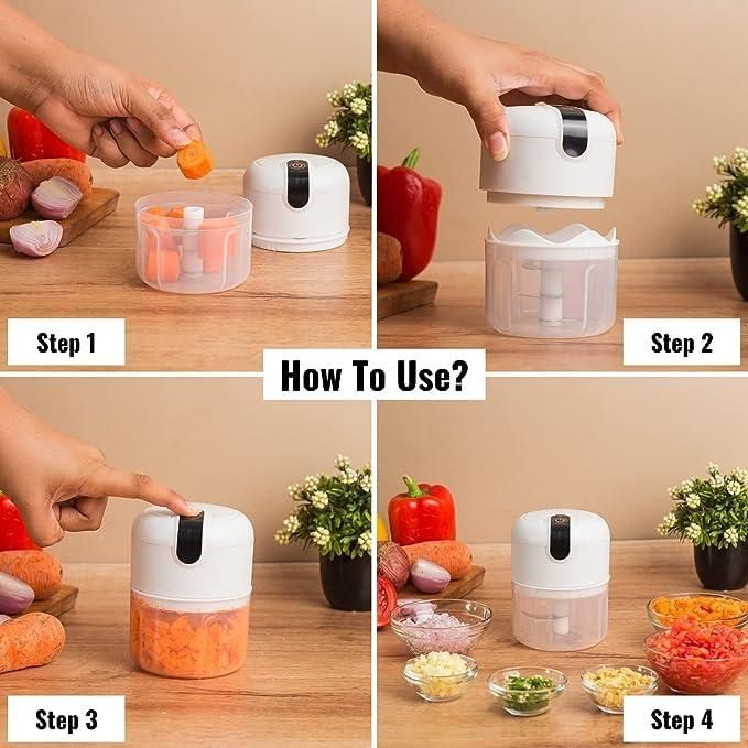 Premium Mini Electric Meat/Garlic Chopper Portable Food Processor