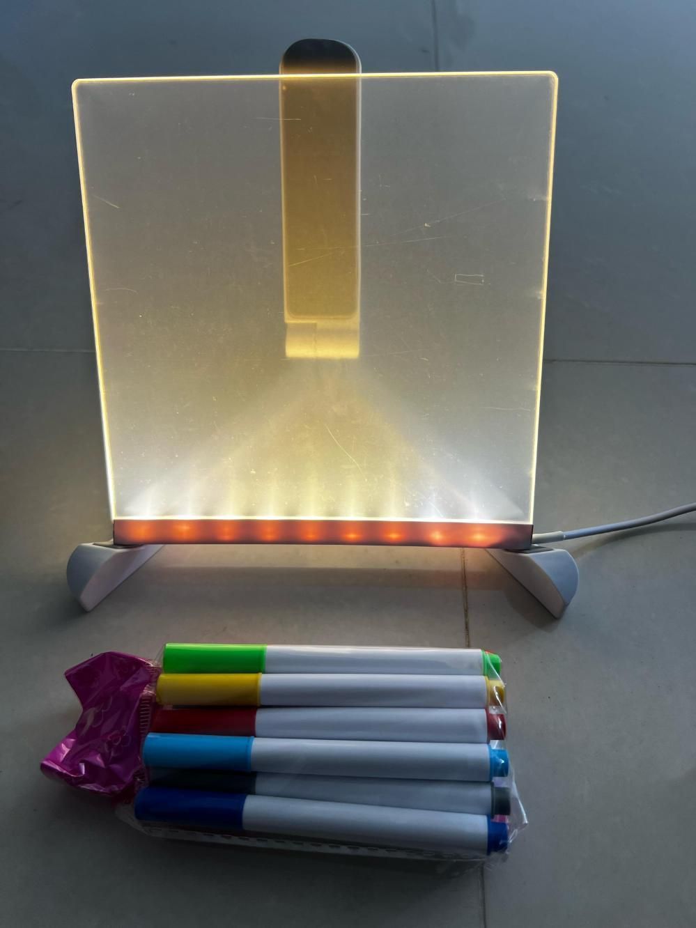 Premium 3D LED Light Glass Acrylic Writing pad