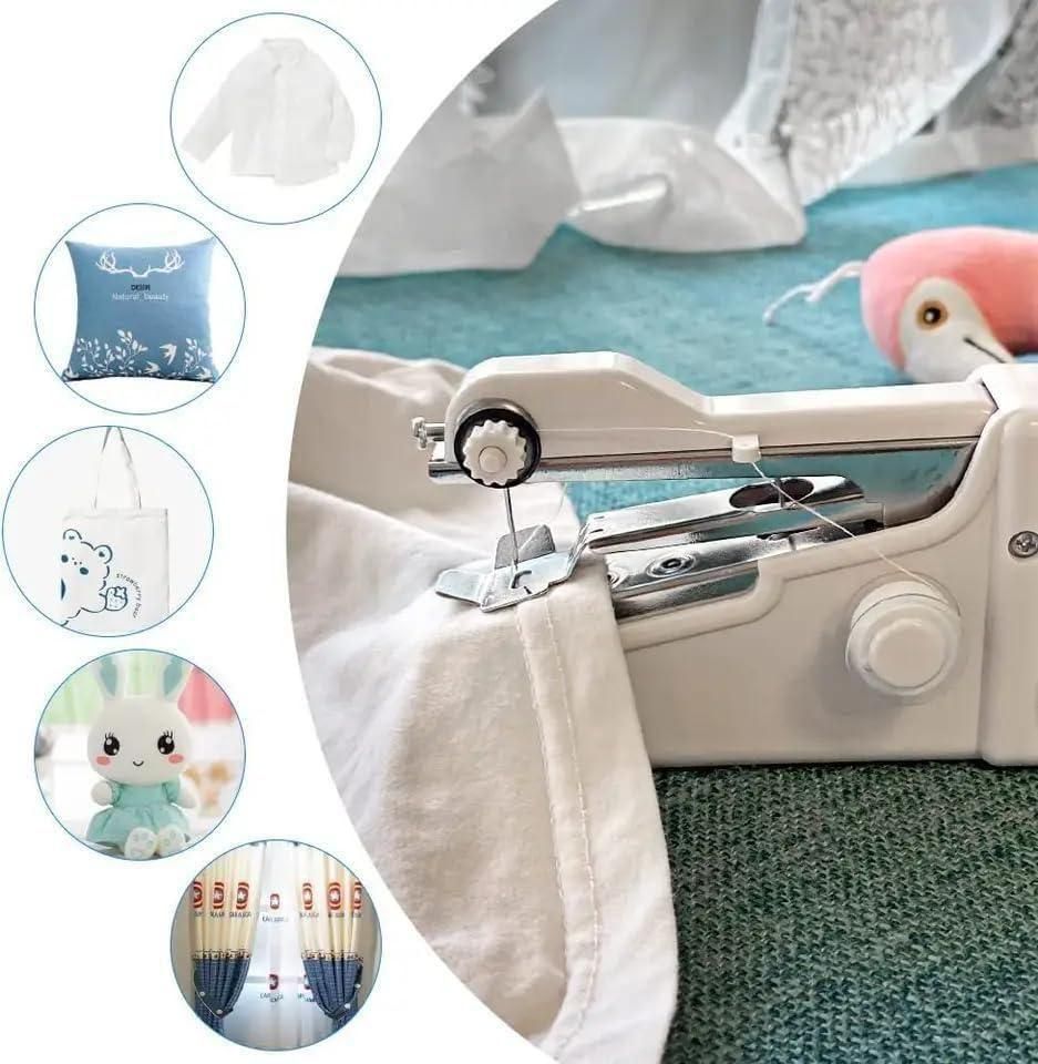 Premium Stitch Handheld Cordless Portable White Sewing Machine