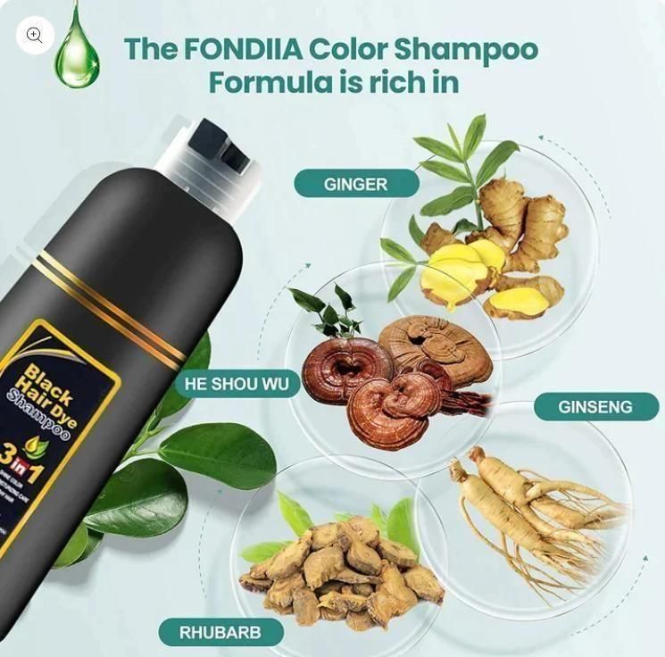 Premium Unisex Instant Black Herbal Hair Dye Shampoo for Grey Hair Coverage Shampoo 3 in 1(100ml) Pack Of 2