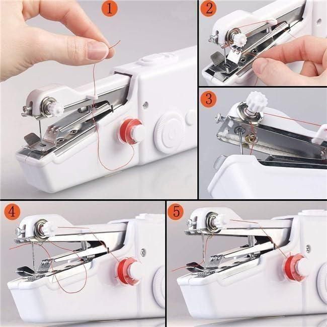 Premium Stitch Handheld Cordless Portable White Sewing Machine