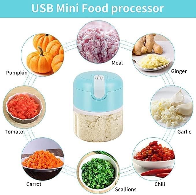 Premium Mini Electric Meat/Garlic Chopper Portable Food Processor