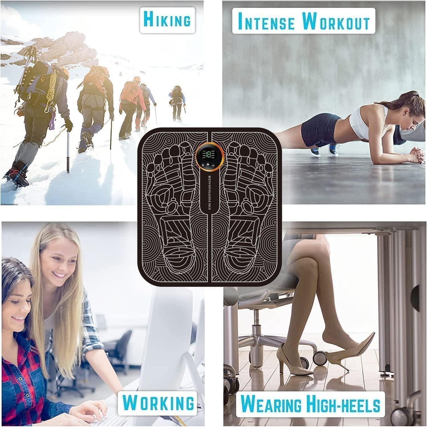 Premium Vibrating Bubble Electric Ems Foot Massager Pad