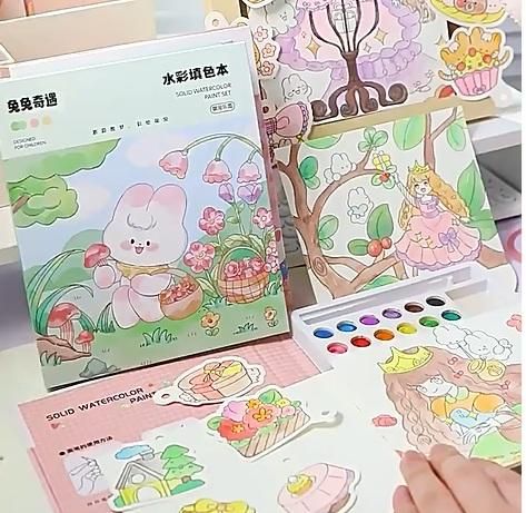 Premium Cartoon Art Coloring Painting Set for Kid's