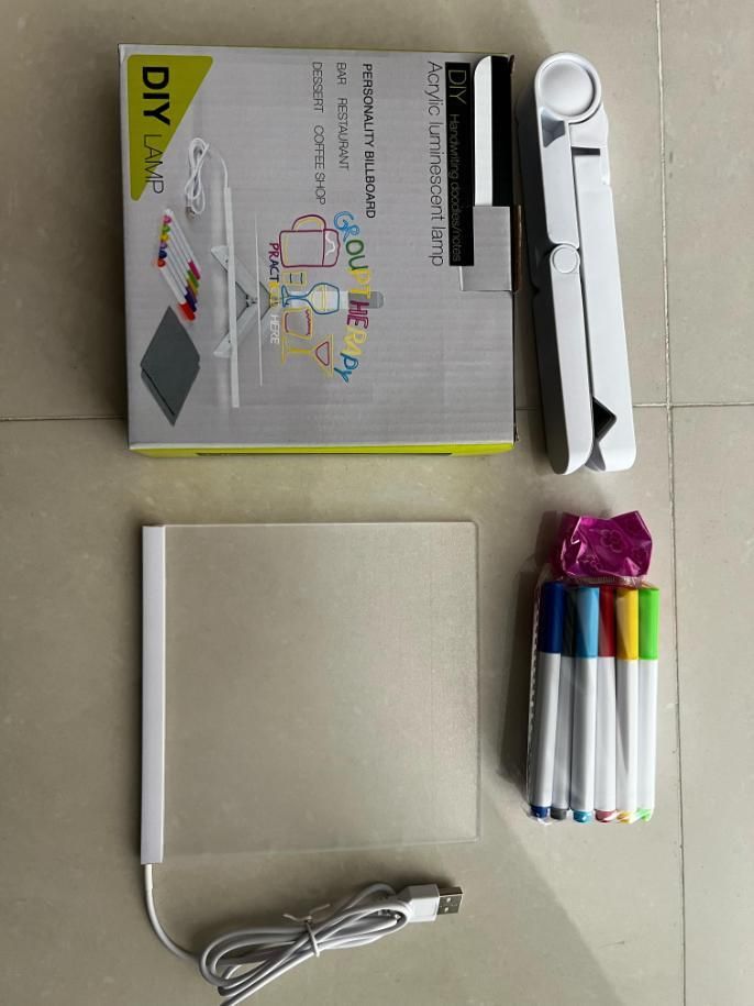 Premium 3D LED Light Glass Acrylic Writing pad