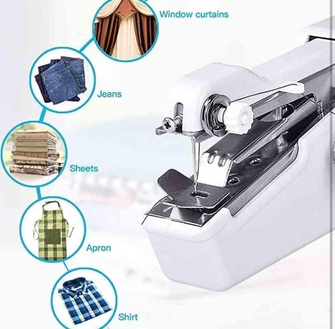 Premium Stitch Handheld Cordless Portable White Sewing Machine
