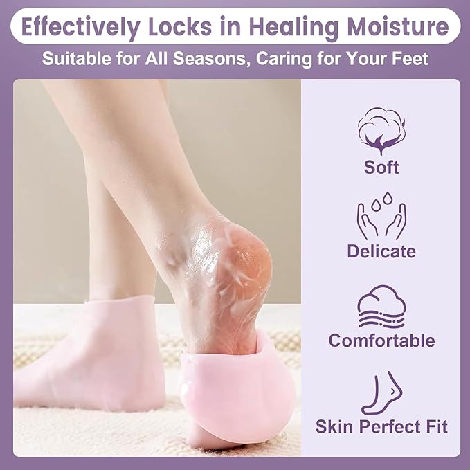 Premium Multicoloured Natural Oil Spa Gel Socks (Pack of 2)