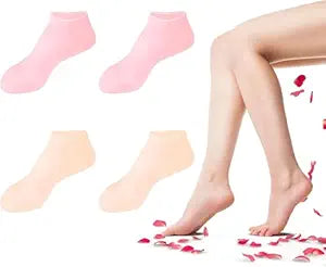 Premium Multicoloured Natural Oil Spa Gel Socks (Pack of 2)