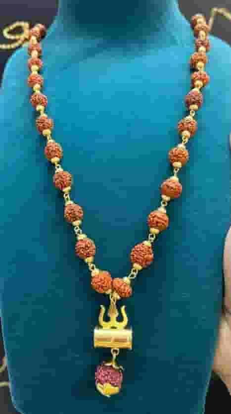 Premium Shiv Trishul Penfant with Rudraksha Chain