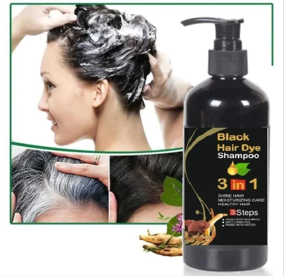 Premium Unisex Instant Black Herbal Hair Dye Shampoo for Grey Hair Coverage Shampoo 3 in 1(100ml) Pack Of 2