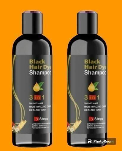 Premium Unisex Instant Black Herbal Hair Dye Shampoo for Grey Hair Coverage Shampoo 3 in 1(100ml) Pack Of 2