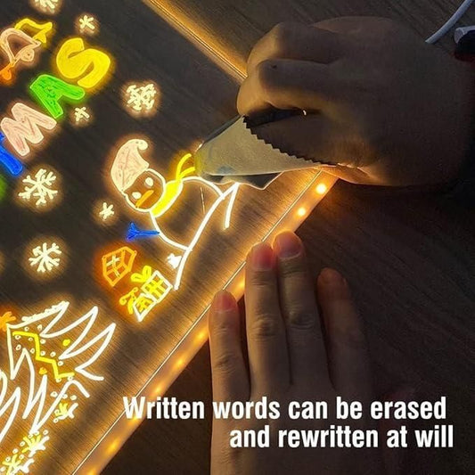 Premium 3D LED Light Glass Acrylic Writing pad