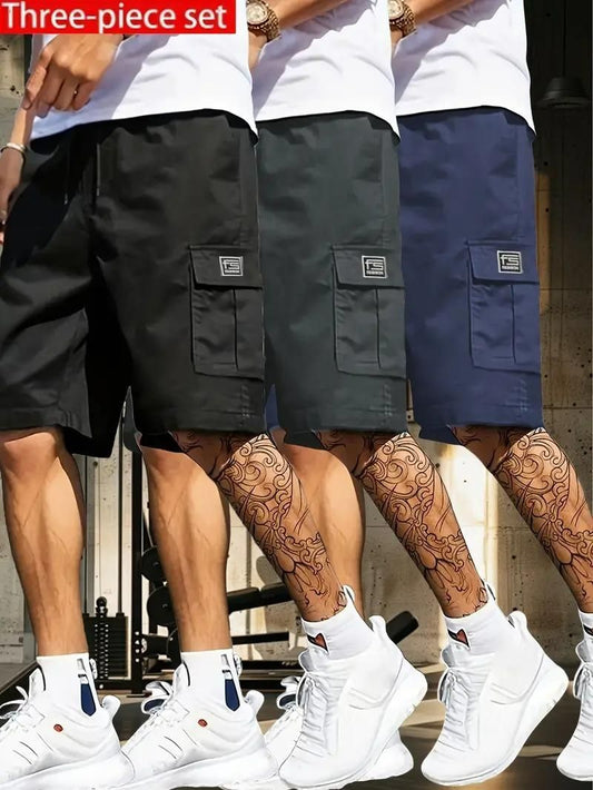 Premium Men's Cotton Casual Cargo Shorts Pack of 3
