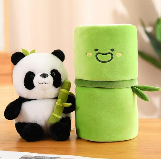 Premium Cute Panda Plush with Bamboo