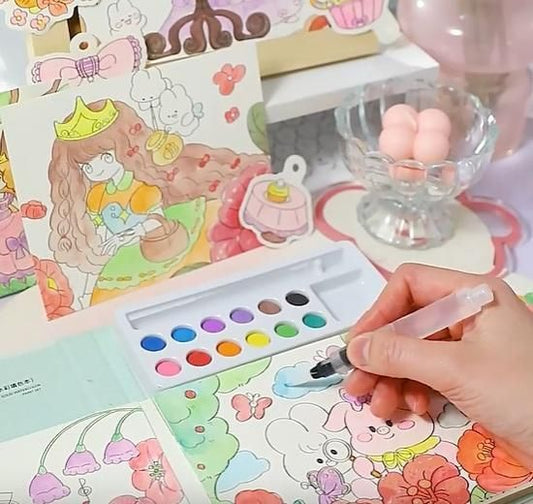 Premium Cartoon Art Coloring Painting Set for Kid's
